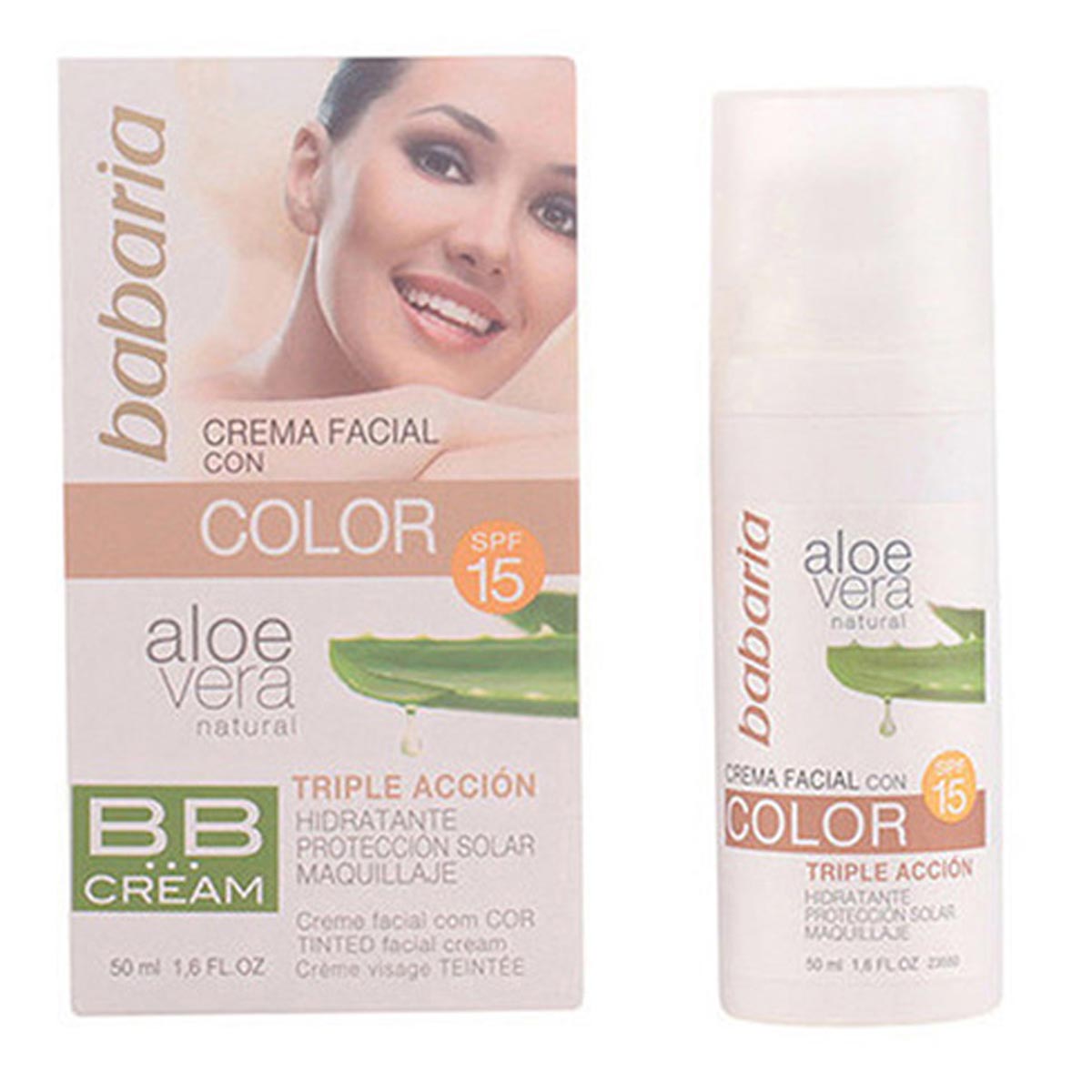 Babaria Aloe Crema Facial Con Color Spf15 50Ml